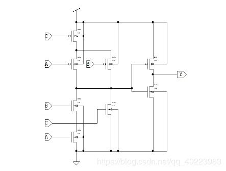CMOS實現(xiàn)Y=AB+C電路的原理與版圖設計
